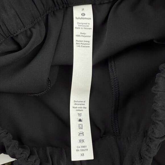 LULULEMON On The Fly Woven Skirt Sz 2 Black - Picture 6 of 7